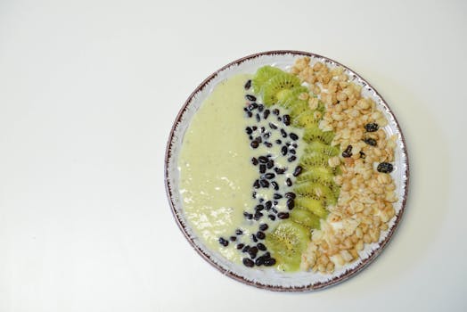 healthy smoothie bowl with fruits