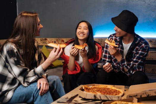 Image of teenagers enjoying a calcium-rich meal together