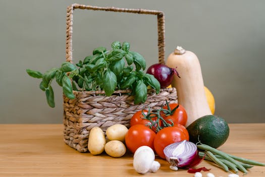 fresh fruits and vegetables from a community garden