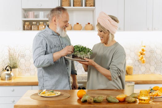 happy family enjoying healthy food