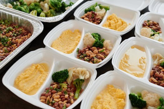 meal prep containers with balanced meals