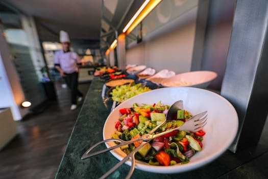 healthy salad at a restaurant