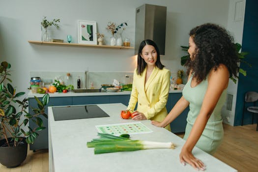 nutritionist discussing meal plans with a client