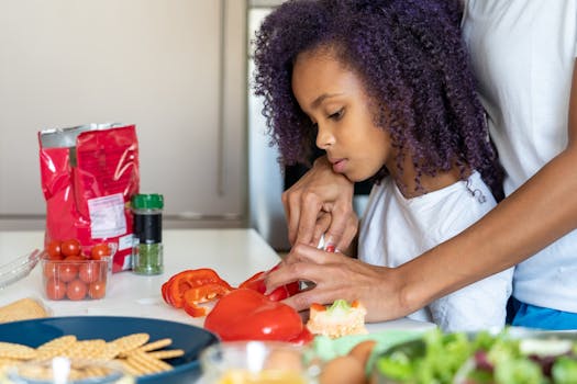 snack preparation with kids in the kitchen