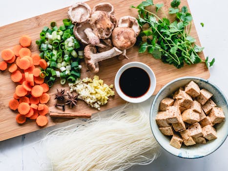 healthy meal prep with colorful veggies