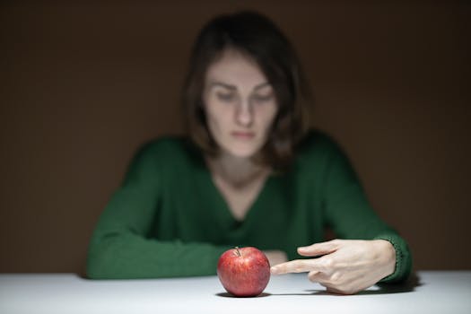 image of a person chewing food mindfully