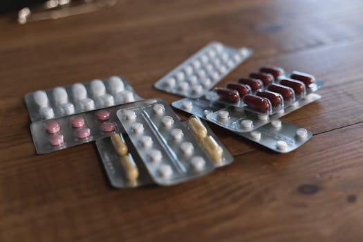 vitamins and supplements on a table